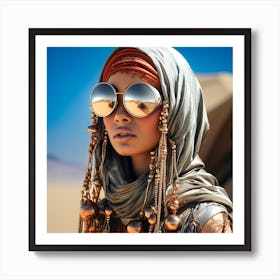 Sandpunk queen in the desert Art Print