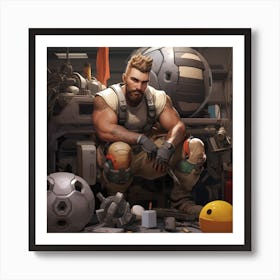 Overwatch wrecking ball if were human Art Print