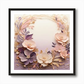 Paper Flower Wreath Art Print