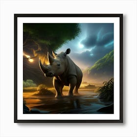 Rhino Safari Art Print