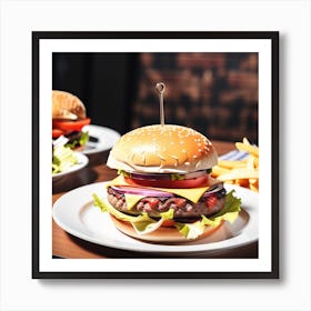 Hamburgers And Fries 1 Art Print