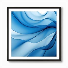 Abstract Blue Wave 17 Art Print