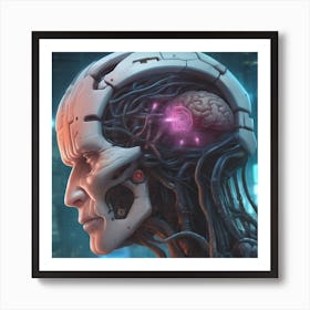 Cybernetic Head Art Print