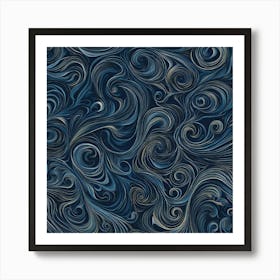 Blue Swirls 1 Art Print