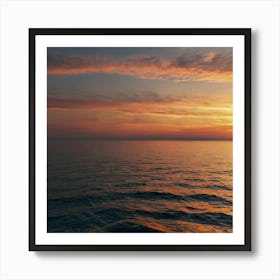 Sunset Over The Ocean 3 Art Print