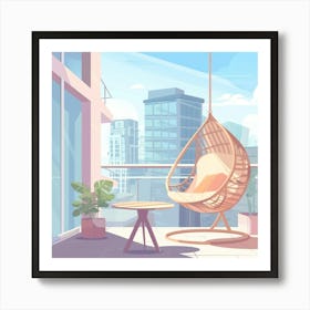 Hanging Chair On Balcony 1 Art Print