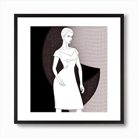 Woman In A White Dress 1 Art Print