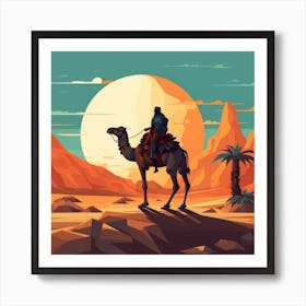 Camel In The Desert Art Print