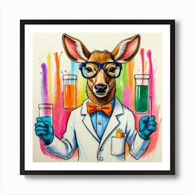 Deer Scientist 1 Art Print