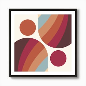 Mid Century Modern Geometric Arch A8 In Bohemian Shades 02 Art Print