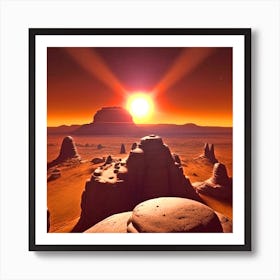 Sun Rises Over Mars Art Print