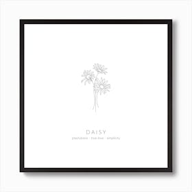 Daisy Birth Flower Square Art Print