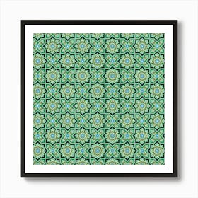 Green Abstract Geometry Pattern 1 Art Print