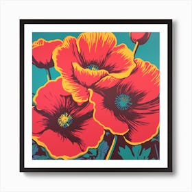 Poppy 4 Pop Art Illustration Square Art Print