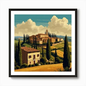 Tuscany Vintage Travel Poster Art Print