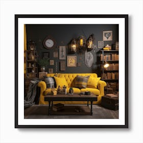 Yellow Sofa Living Room Art Print