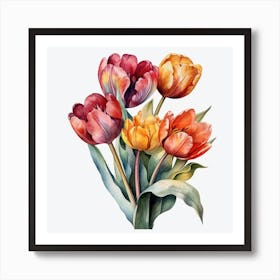 Watercolor Tulips 8 Art Print