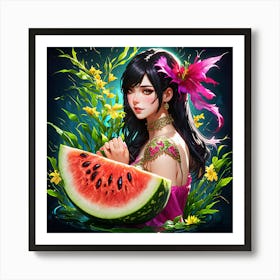 Watermelon Girl 2 Art Print