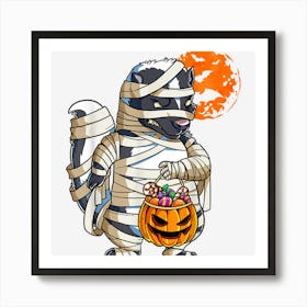 Mummy Pumpkin Halloween Skunk 1 Art Print