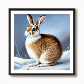 Rabbit In The Snow Art Print