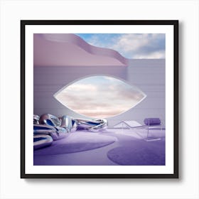 Terrace North Lilac Art Print