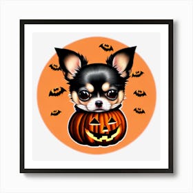 Chihuahua Pumpkin Art Print
