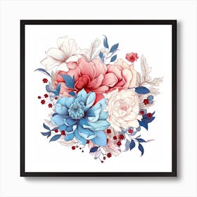 Watercolor Flowers Art Print