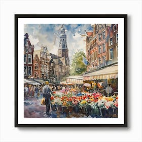 The Bloemenmarkt (Flower Market) Amsterdam Series 1 Art Print