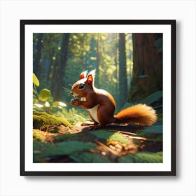 Squirrel In The Forest 417 Art Print