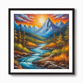 beautiful  view in the mountain Art Print