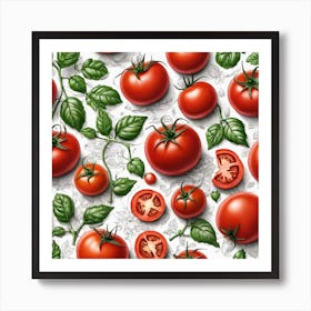 Tomato Seamless Pattern 1 Poster