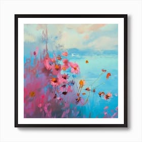 Flowers By The Sea Art Print