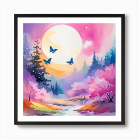 Butterflies In The Sky 10 Art Print