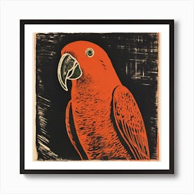 Retro Bird Lithograph Parrot 3 Art Print