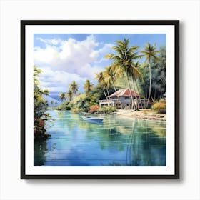 AI Caribbean Canvas Art Print