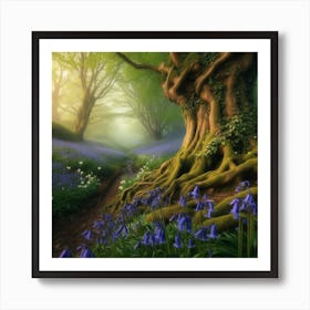 Bluebells In The Forest 4 Art Print