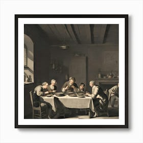 People in the table Art Print