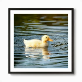 Firefly Cute Baby Ducklings Swimming In Serene Lake 37848 (2) Art Print