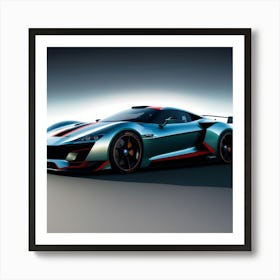 silver sports car Art Print