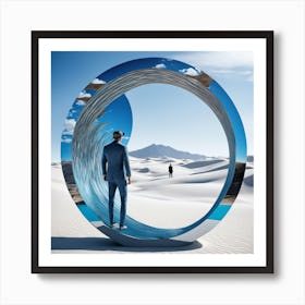 Man Standing In A Circular Shape Art Print