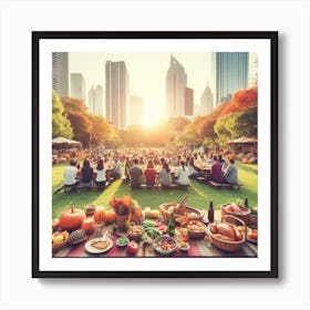 Thanksgiving At The Park Art Print