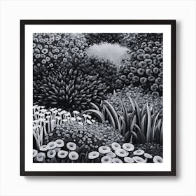 Black And White Garden Art Print