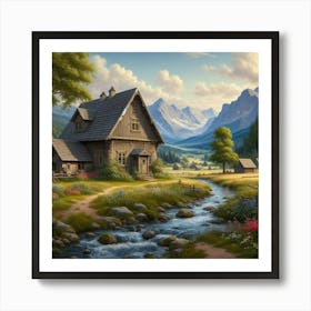 Country Home Scene 1 Art Print