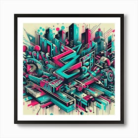 Abstract Cityscape 4 Art Print