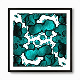 Modern Art Emerald Drops Of The Ocean Art Print