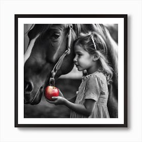 Little Girl And Horse Art Print