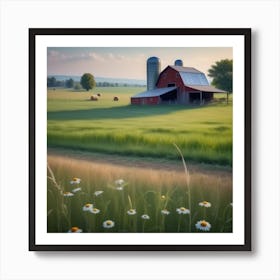 Barn In The Field 1 Art Print