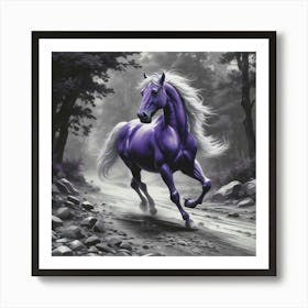 Purple stallion Art Print