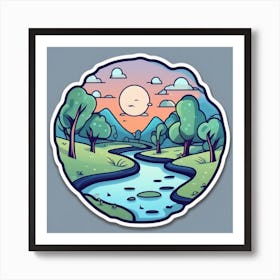 Cartoon Landscape 1 Art Print