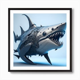 Robot Shark 3d model Art Print